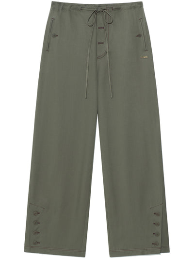 MATIN KIM Wide Pants with Button Detail