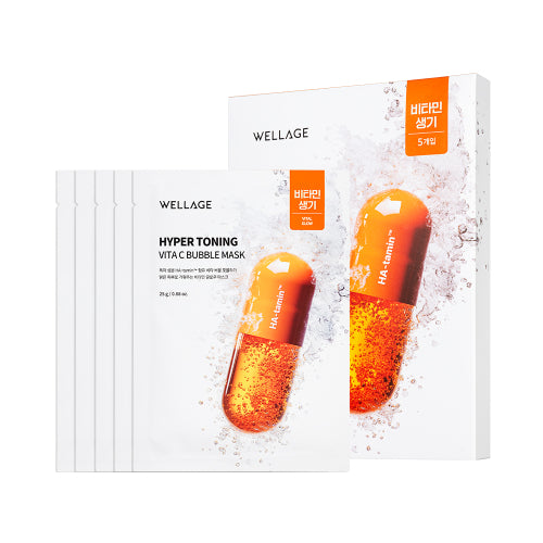 WELLAGE WELLAGE Hyper Toning Vita C Bubble Mask (5 sheets)