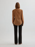 EENK TAPE Check Shirt with smocked collars - Brown Check