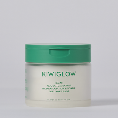 Kiwi Glow Vegan Jeju Lotus Mild Dead Cell Care Toner Pad with 70 Flowers