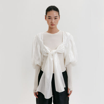 Knotted Puff Bolero - Ivory