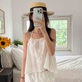 BEMUSE MANSION Scallop lace halterneck top - White