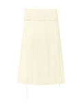 MATIN KIM MATIN KIM FOLDOVER LAYERED MAXI WRAP SKIRT in Ivory