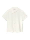 MATIN KIM MATIN KIM Unbalance Collar Half Shirt