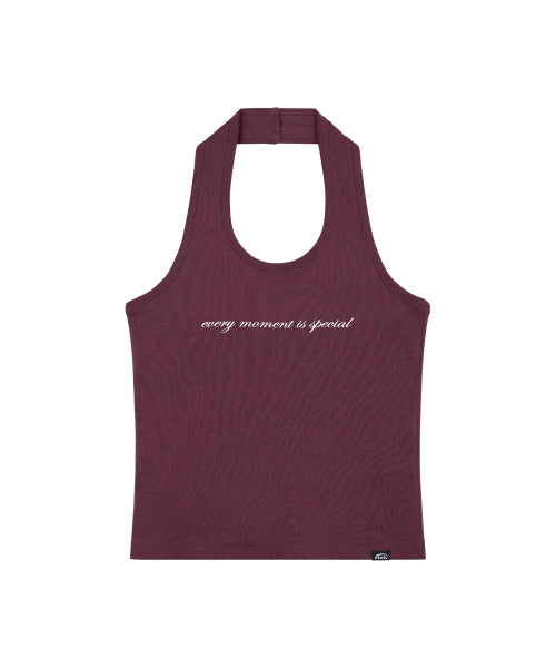 EMIS EMIS Halter Neck Tank Top - Burgundy
