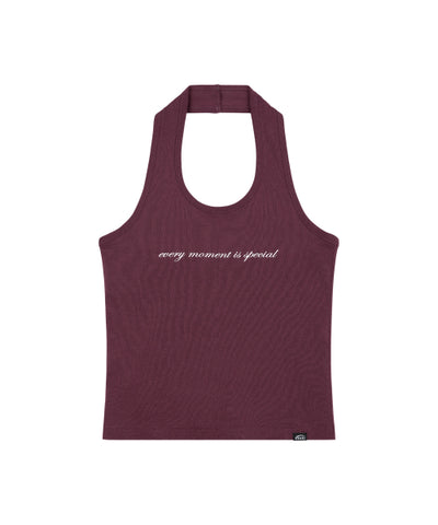 EMIS Halter Neck Tank Top - Burgundy