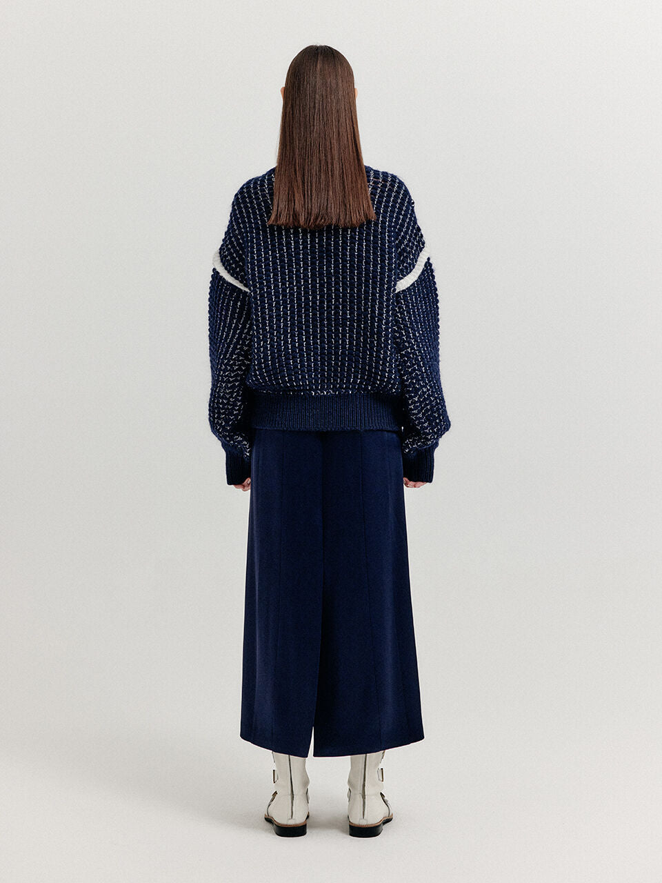 EENK EENK XUEST Oversized Knit Turtleneck - Navy