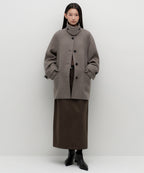 MUSINSA STANDARD WOMAN MUSINSA STANDARD WOMAN Coat Half Balmacan [Taupe]