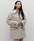 MUSINSA STANDARD WOMAN MUSINSA STANDARD WOMAN Coat Half Balmacan [Oatmeal]