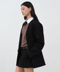 MUSINSA STANDARD WOMAN MUSINSA STANDARD WOMAN Women's Oversized Collarless Blazer [Black]