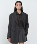 MUSINSA STANDARD WOMAN MUSINSA STANDARD WOMAN Women's Double Breasted Long Blazer Gray