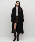 MUSINSA STANDARD WOMAN MUSINSA STANDARD WOMAN Women's Coat Volume Sleeve Balmacan Robe [Black]