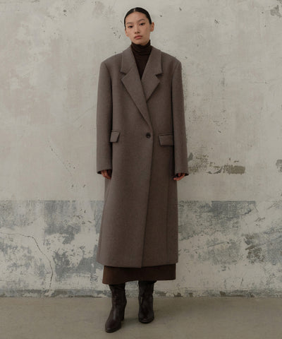 MUSINSA STANDARD WOMAN Women's Coat Over Shoulder Maxi [Taupe]