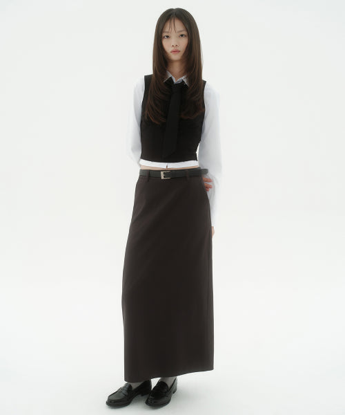 MUSINSA STANDARD WOMAN MUSINSA STANDARD WOMAN Maxi Skirt Dark Brown
