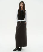 MUSINSA STANDARD WOMAN MUSINSA STANDARD WOMAN Maxi Skirt Dark Brown