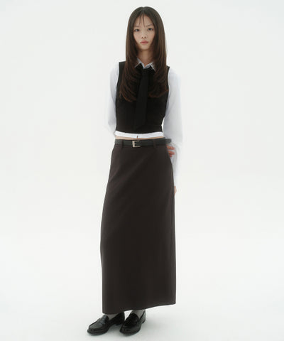 MUSINSA STANDARD WOMAN Maxi Skirt Dark Brown