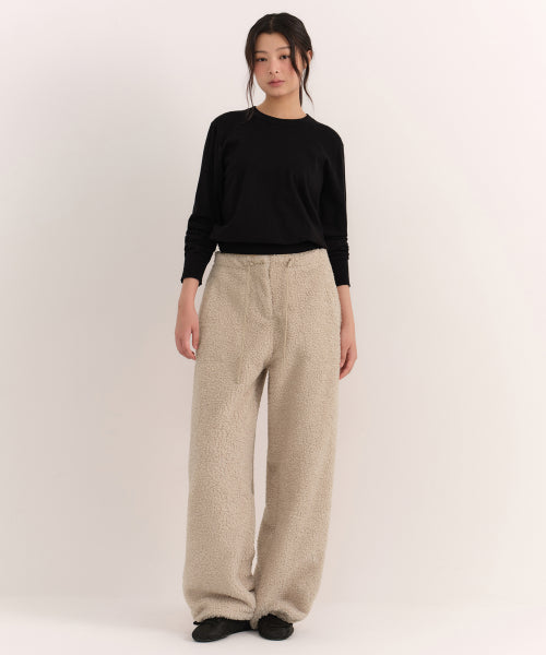 MUSINSA STANDARD WOMAN MUSINSA STANDARD WOMAN Women's Bookle Fleece Parachute Pants (Light Beige)