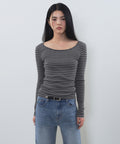 MUSINSA STANDARD WOMAN MUSINSA STANDARD WOMAN T-Shirt Slim Long Sleeve [Charcoal Gray]