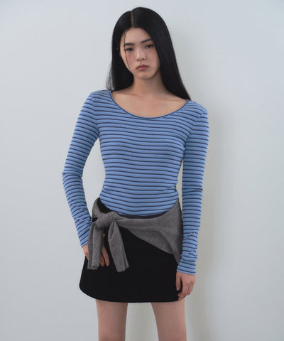 MUSINSA STANDARD WOMAN T-Shirt Slim Fit [Blue]