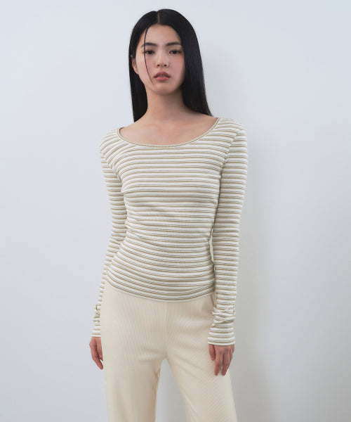 MUSINSA STANDARD WOMAN MUSINSA STANDARD WOMAN T-Shirt Slim Long Sleeve [Cream]