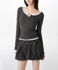 MUSINSA STANDARD WOMAN MUSINSA STANDARD WOMAN Women's T-Shirt Gunmetal