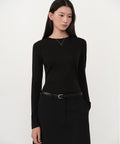 MUSINSA STANDARD WOMAN MUSINSA STANDARD WOMAN T-Shirt Slim Long Sleeve [Black]