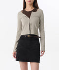MUSINSA STANDARD WOMAN MUSINSA STANDARD WOMAN Cardigan Slim Scoop Neck [Sage]