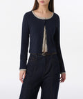 MUSINSA STANDARD WOMAN MUSINSA STANDARD WOMAN Cardigan Slim Scoop Neck [Navy]