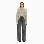 YCH SAILOR FUR COLLAR ZIP-UP JACKET LIGHT GREY (W24KT9051LG)