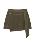 MATIN KIM MATIN KIM STITCH POINT BELTED WRAP SKIRT