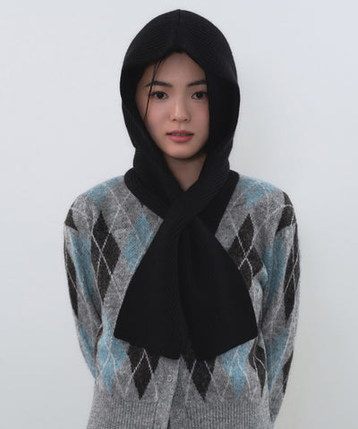MUSINSA STANDARD WOMAN Women's Short Muffler Balaclava [Black]