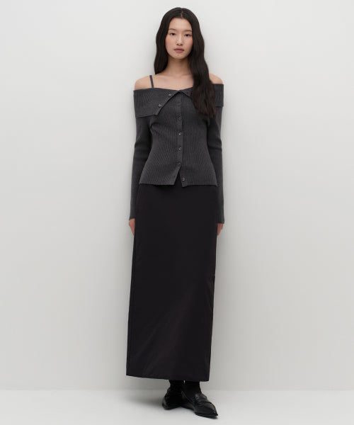 MUSINSA STANDARD WOMAN MUSINSA STANDARD WOMAN Women's Padded Maxi Skirt [Black]