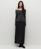 MUSINSA STANDARD WOMAN MUSINSA STANDARD WOMAN Women's Padded Maxi Skirt [Black]