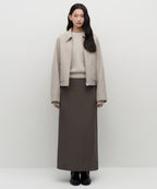 MUSINSA STANDARD WOMAN MUSINSA STANDARD WOMAN Padded Maxi Skirt Mud Gray