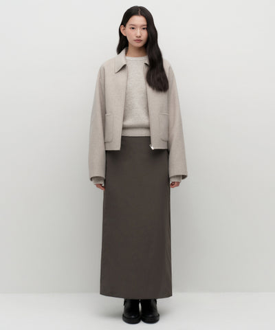 MUSINSA STANDARD WOMAN Padded Maxi Skirt Mud Gray