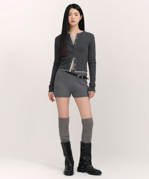 MUSINSA STANDARD WOMAN MUSINSA STANDARD WOMAN Women's Mini Boucle Knit Shorts [Medium Gray]