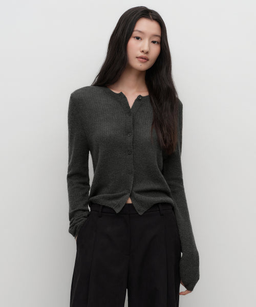 MUSINSA STANDARD WOMAN MUSINSA STANDARD WOMAN Cardigan Charcoal Gray
