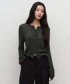 MUSINSA STANDARD WOMAN MUSINSA STANDARD WOMAN Cardigan Charcoal Gray