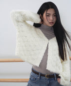 MUSINSA STANDARD WOMAN MUSINSA STANDARD WOMAN Women's Rhombus Fuzzy Cardigan [Ivory]