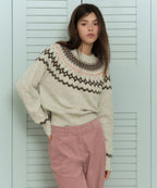 MUSINSA STANDARD WOMAN MUSINSA STANDARD WOMAN Women's York Fair Isle Crew Neck Knit [Cream] - Size S