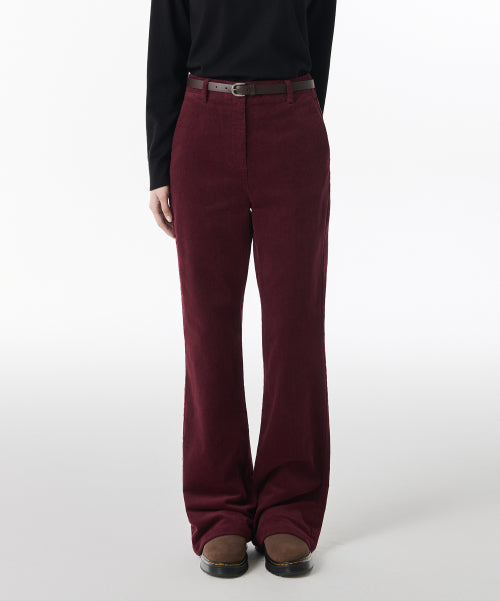 MUSINSA STANDARD WOMAN MUSINSA STANDARD WOMAN Boot Cut Corduroy Pants (Burgundy)