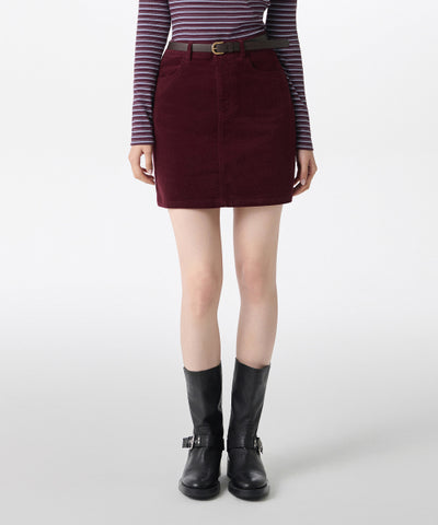 MUSINSA STANDARD WOMAN Corduroy Mini Skirt Burgundy
