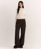 MUSINSA STANDARD WOMAN MUSINSA STANDARD WOMAN Women's Corduroy Wide Carpenter Pants [Brown]