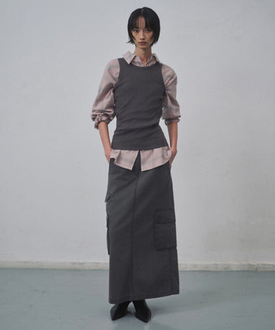 MUSINSA STANDARD WOMAN Cargo Maxi Skirt Charcoal Gray