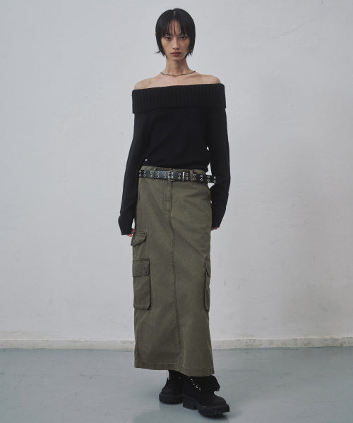 MUSINSA STANDARD WOMAN MUSINSA STANDARD WOMAN Cargo Maxi Skirt Dusty Khaki