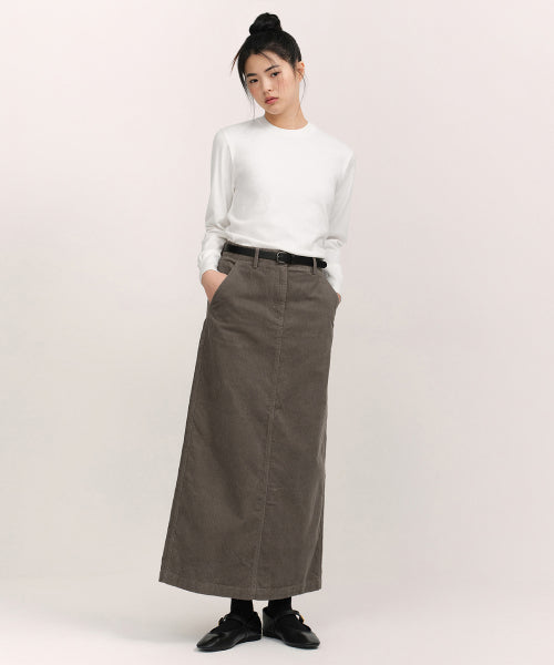 MUSINSA STANDARD WOMAN MUSINSA STANDARD WOMAN Women's Corduroy Maxi Skirt [Taupe]