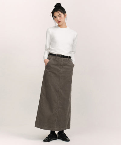 MUSINSA STANDARD WOMAN Women's Corduroy Maxi Skirt [Taupe]