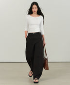 MUSINSA STANDARD WOMAN MUSINSA STANDARD WOMAN Women's Curved Chino Pants [Black]