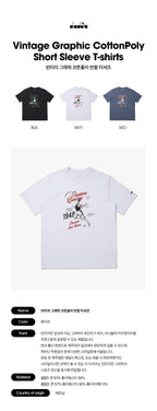diadora Vintage graphic cotton poly short sleeve t-shirt WHITE