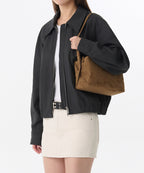 MUSINSA STANDARD WOMAN MUSINSA STANDARD WOMAN Synthetic Suede Pillow Shoulder Bag [Brown]